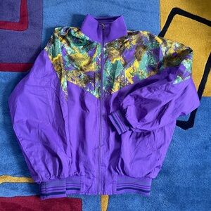 Vintage Stadium Purple and Multicolor Windbreaker